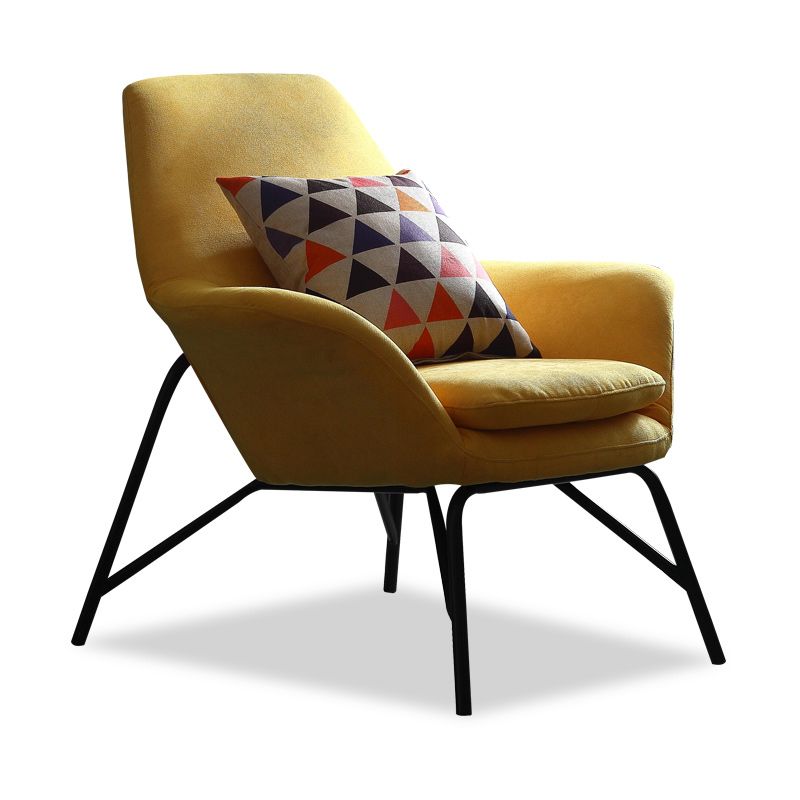 33.46" L x 30.70" W x 34.64" H Linen Accent Chair Flared Arms Lounge Chair