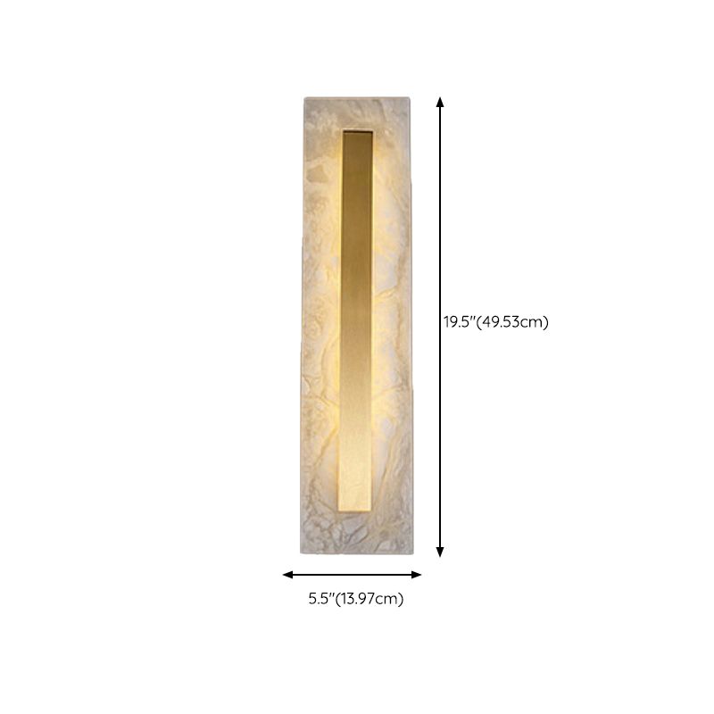 Geometric Post Modern Wall Mount in Gold Brass & Marble Wall Sconce