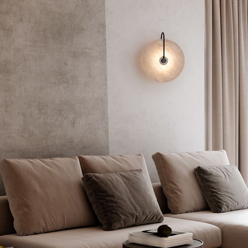 Modern Style Round Wall Mounted Lamps Stone 1 Light Wall Lighting Ideas