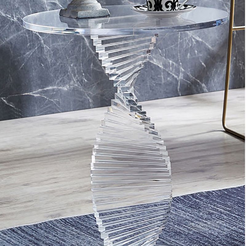 18" Wide Glam Side Table Acrylic Pedestal Clear Accent Side Table