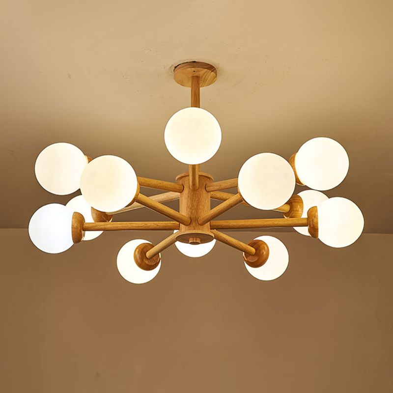 Globe Kronleuchterleuchte moderne Holzheizbeleuchtung für das Restaurant