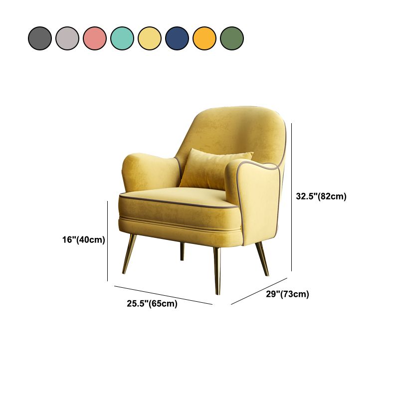 Contemporary 25.6"W x 25.6"D x 32.3" H Recessed Arms Pillow Back ArmChair