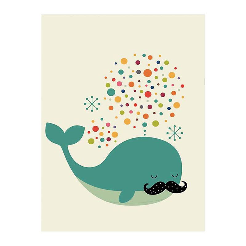 Dark Color Whale Canvas Print for Decoration Nautical Kids Bedroom Wall Art Decor