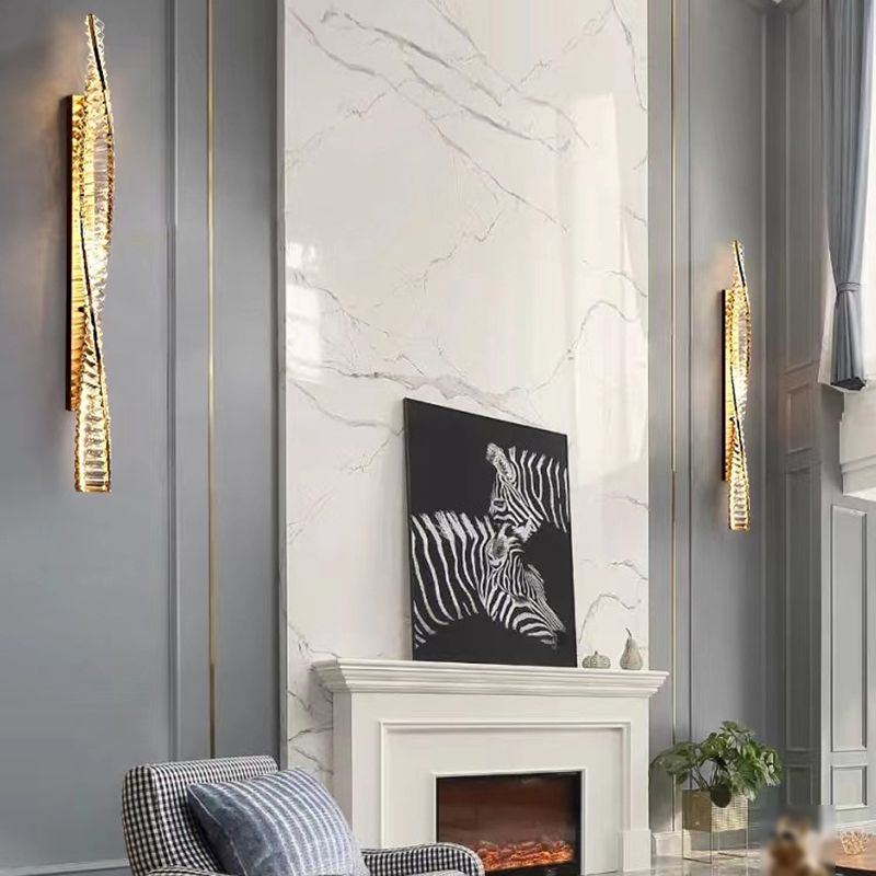 1 Light Geometric Wall Sconce Contemporary Crystal Wall Sconce