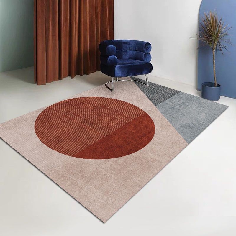 Modern Rectangle Print Rug Polyester Area Carpet Stain Resistant Indoor Rug for Living Room