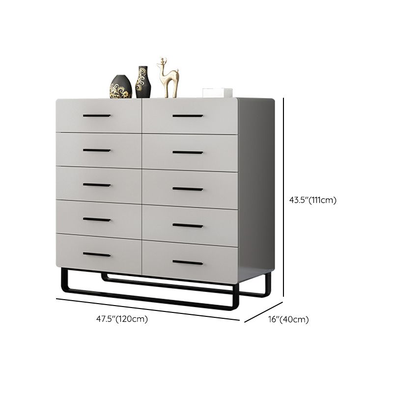 Contemporary Bedroom Storage Chest Engineered Wood Chest in Gray with Drawers