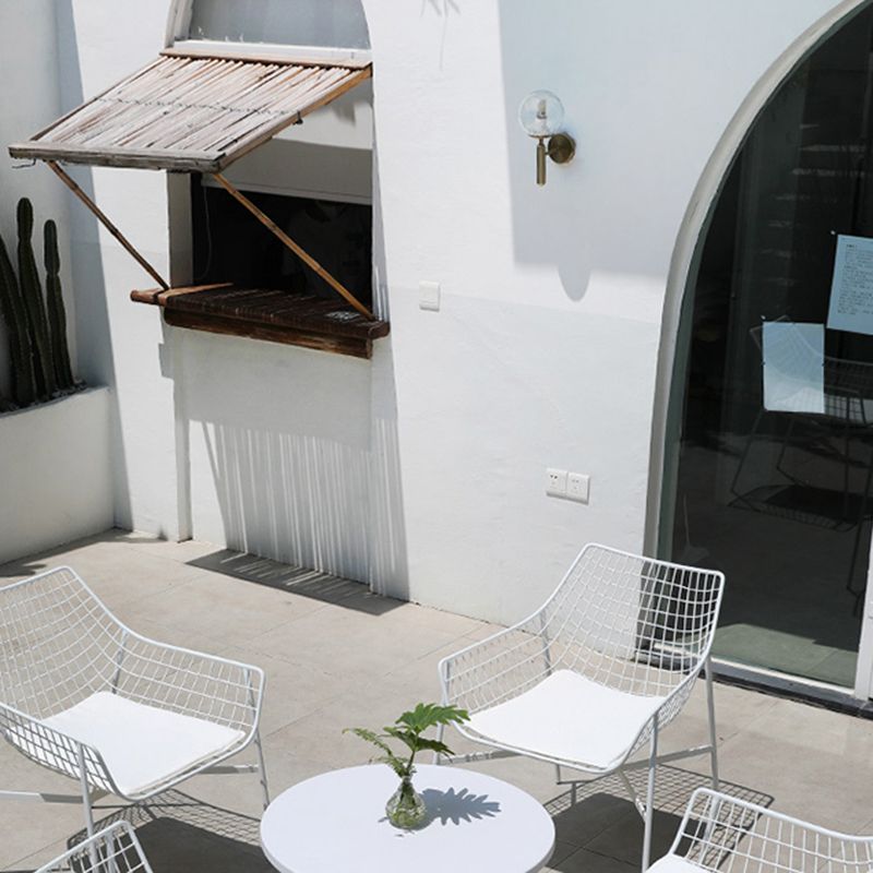 Industrial Rust Resistant Armed Chairs No Natural Variation Metal Dining Armchair