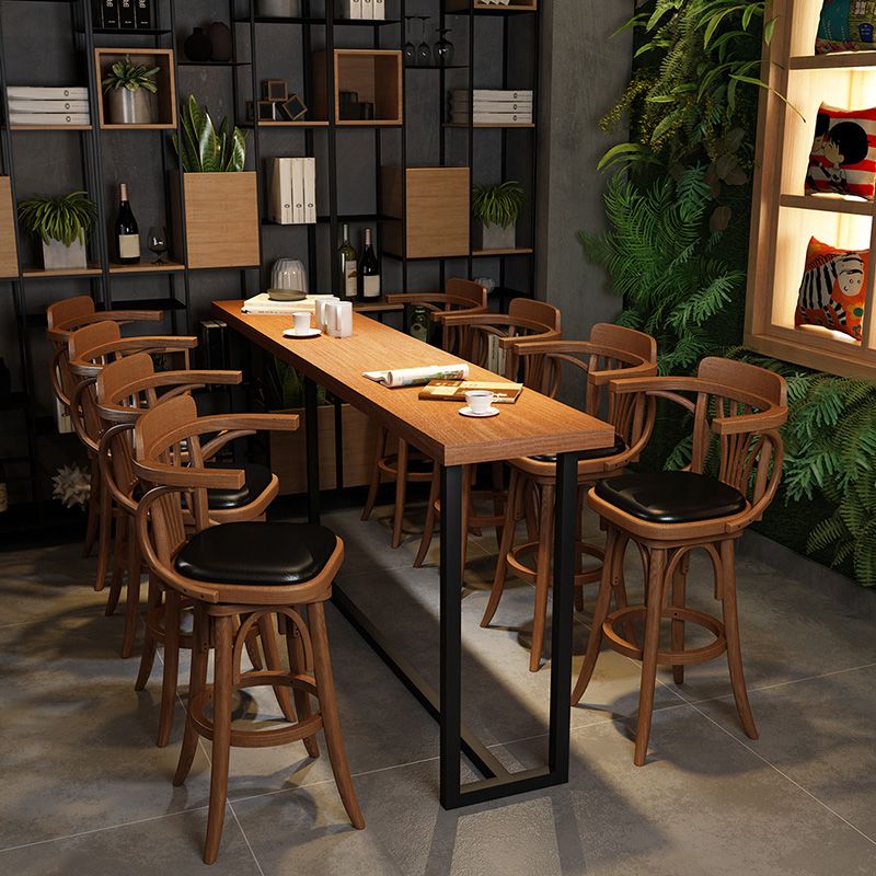 Contemporary Wooden Counter Height Stools Armless Bar Stool for Living Room