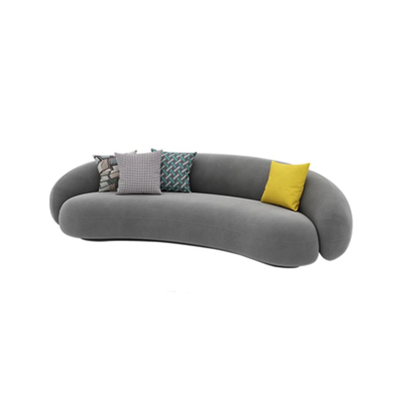 Wool Sloped Arm Sofa Contemporary Curved Sofa for Living Room, Apartment