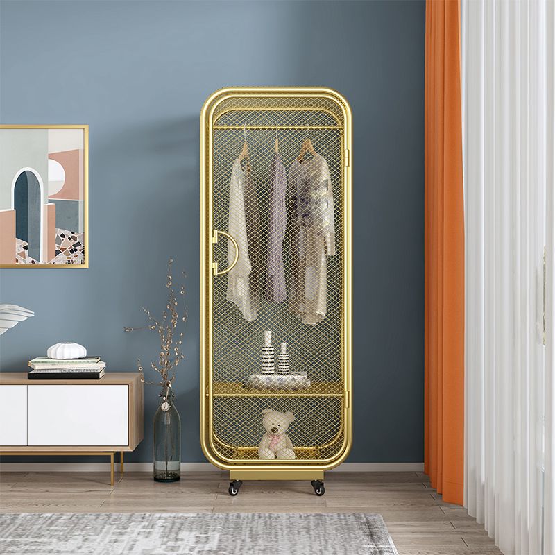 Bedroom Wardrobe Armoire Industrial Style Metal Storage Cabinet