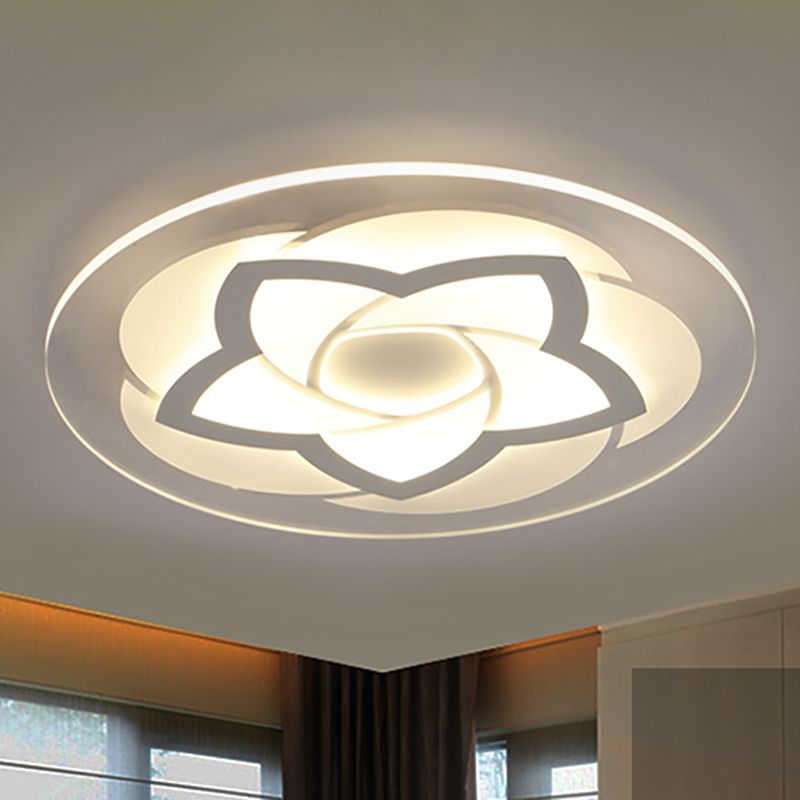 16"/19.5"/23.5"/29.5" W Flower Flush Light Modern Acrylic Ultra Thin Led Flush Ceiling Light for Bedroom