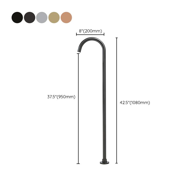 Floor Mounted Freestanding Tub Filler 1-Handle High Arc Tub Faucet