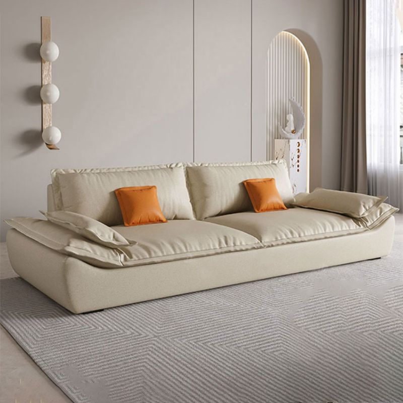 Contemporary Living Room Pillow Top Arm Sofa with 2 Pillows Seating