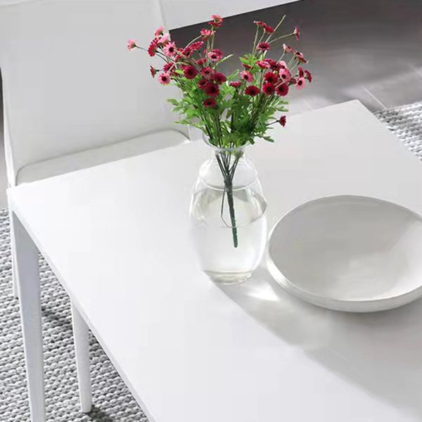 Semplice tavolo da pranzo cucina bianca tavolo da pranzo standard di pietra sinterita con 4 gambe