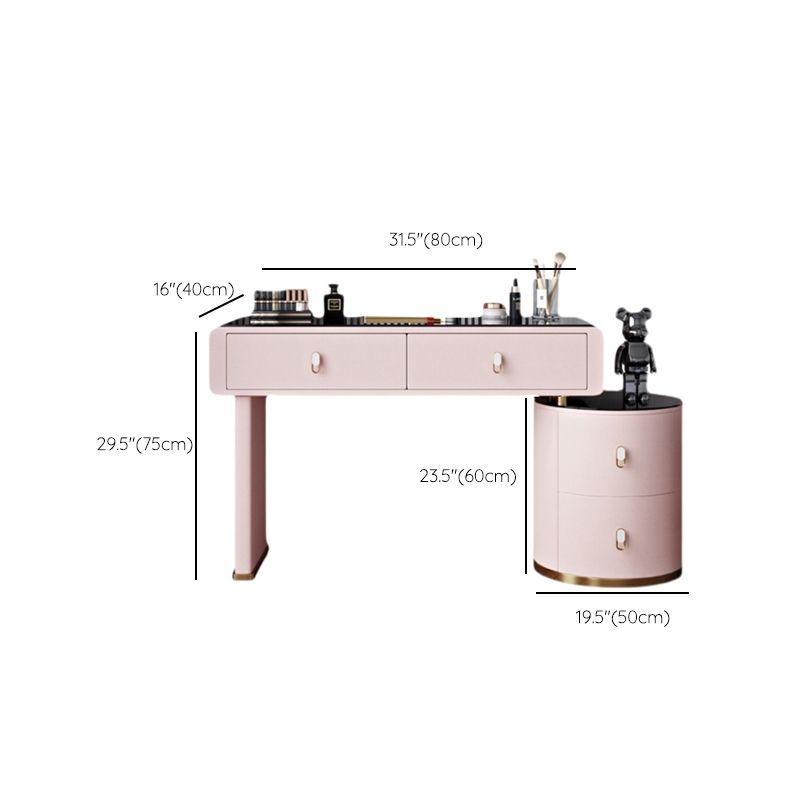 Light Glass Top Makeup Vanity Desk Storage Box Makeup Vanity Set