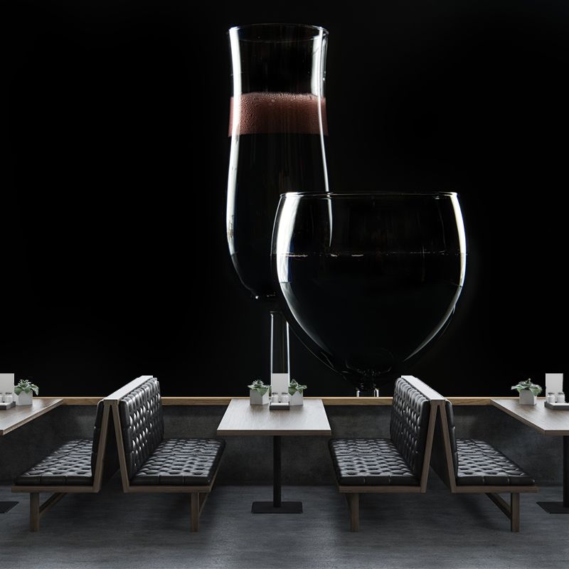 Wine Bar Modern Wallpaper Mural Stain Resistant Wall Covering, Customized Size