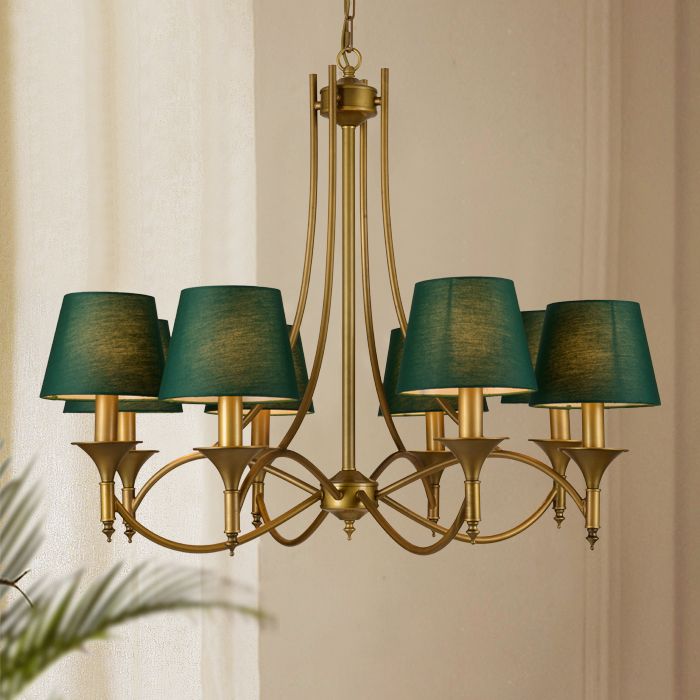 Multi-head hangende verlichtingsarmaturen Amerikaanse stijl vat kroonluchter hanglamp met stofschaduw