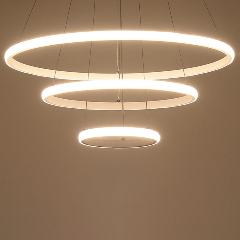 Multi-Tier Chandelier Light Fixtures Modern 3-Light Chandelier Pendant Lamp with Acrylic Shade