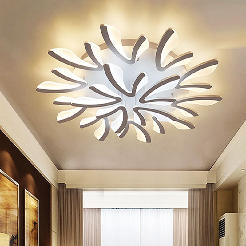 Multi - tête LED encastré salon plafonnier encastré moderne avec abat - jour acrylique