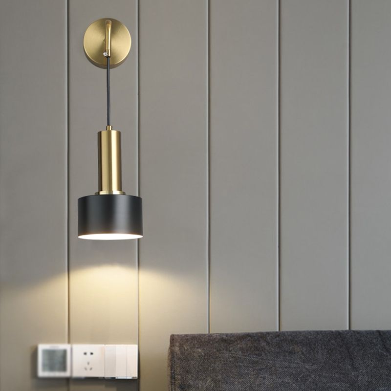 Cylinder Shape Metal Wall Lighting Modern Style 1 Light Wall Mounted Light