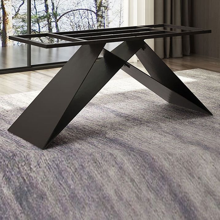Industrial Dining Table Rectangle Wooden Top Dinner Table for Dining Room