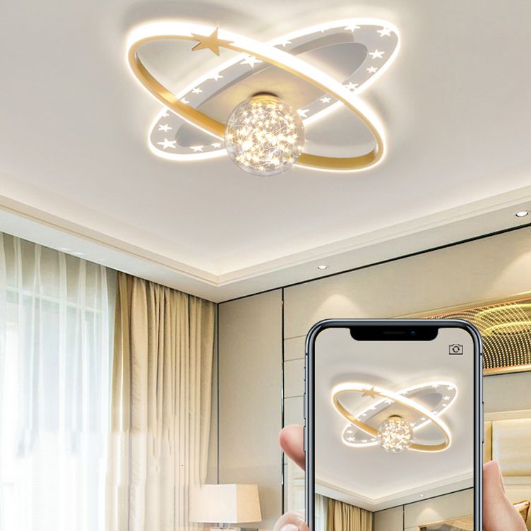 Moderno globo de descarga de luz de metal 3-Punto de fijación de techo de montaje a ras de luz