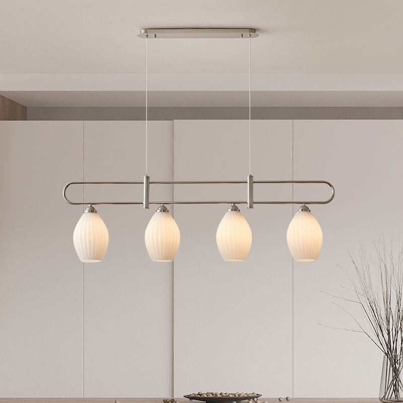 Nordic Style Iron Hanging Lamp Ellipse Shape Island Light Fixture for Living Room