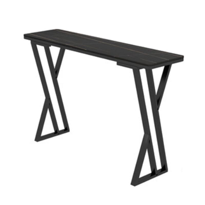 Industrial 1/5 Pieces Bar Table Set Rectangle Stone Counter Table with High Stools