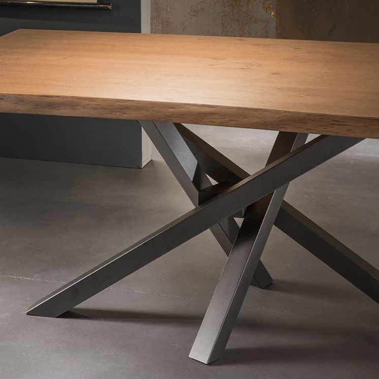 Mesa de comedor de estilo industrial rectángulo Mesa fija de madera maciza para restaurante