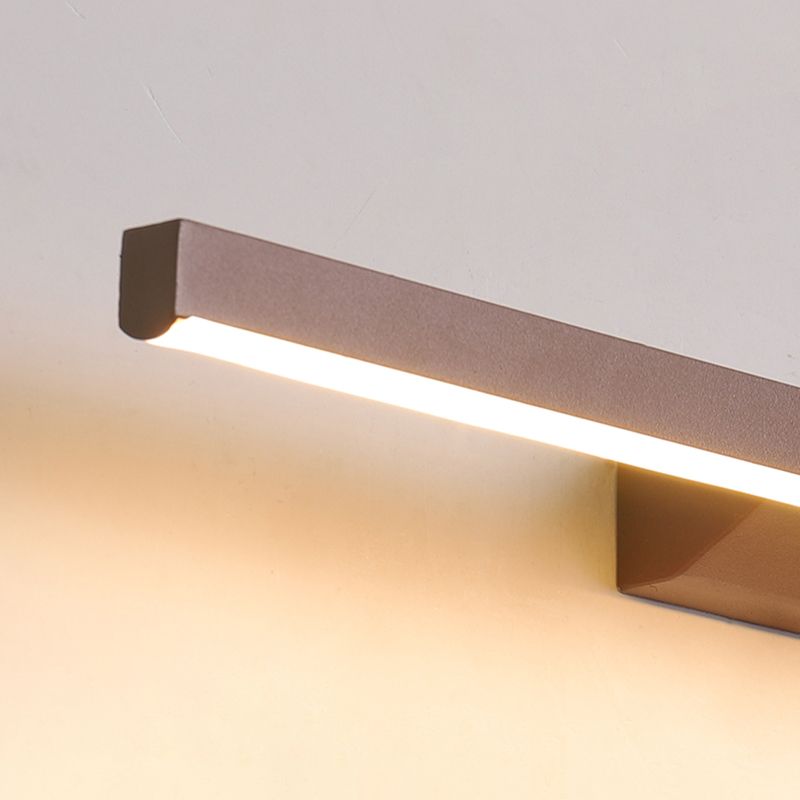 Éclairage de mur de miroir de style simple de style miroir simple à 1 lumière linéaire en marron