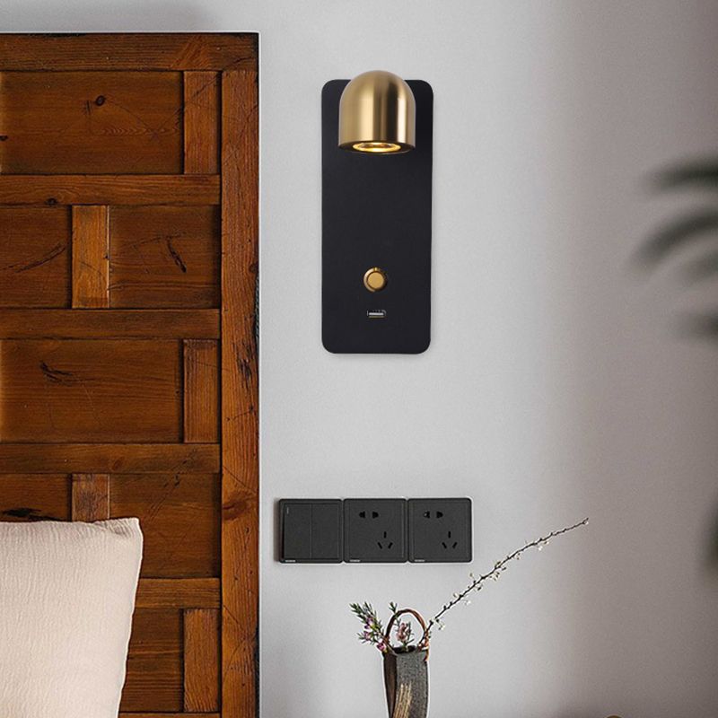 Gold Modern Metal Wall Sconce Rectangle Shape Wall Light with Glass Shade for Living Room