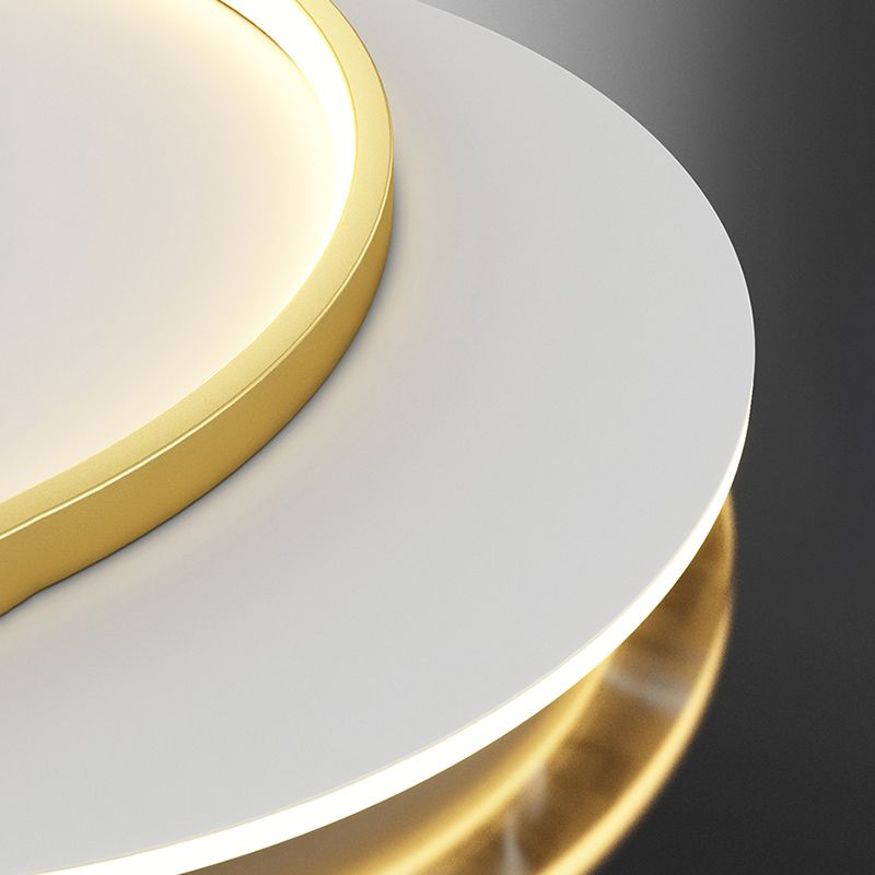 Plafonnier semi-affleurant à LED circulaire pour chambre à coucher dans un luminaire de plafond en acrylique en plumes de style de luxe moderne