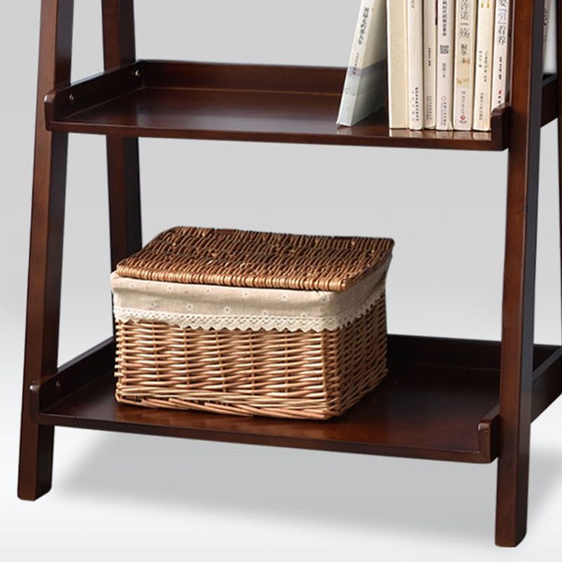 4-Shelf-Gummi-Holzleiter-Bücherregal moderne vertikale Bücherregal für Zuhause