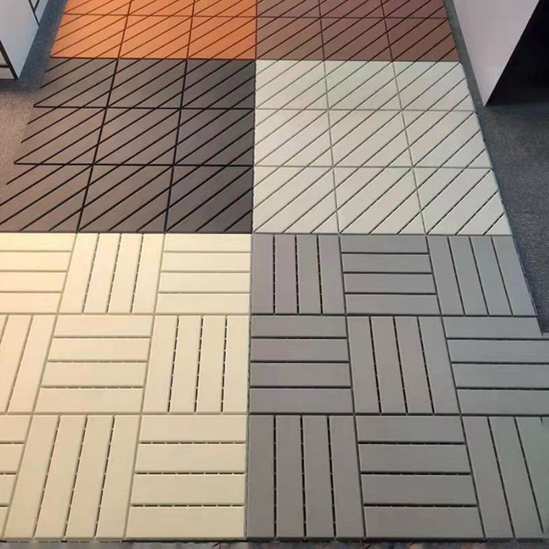 4-Slat 12" X 12" PVC Floor Tiles Interlocking Installation Floor Board Tiles