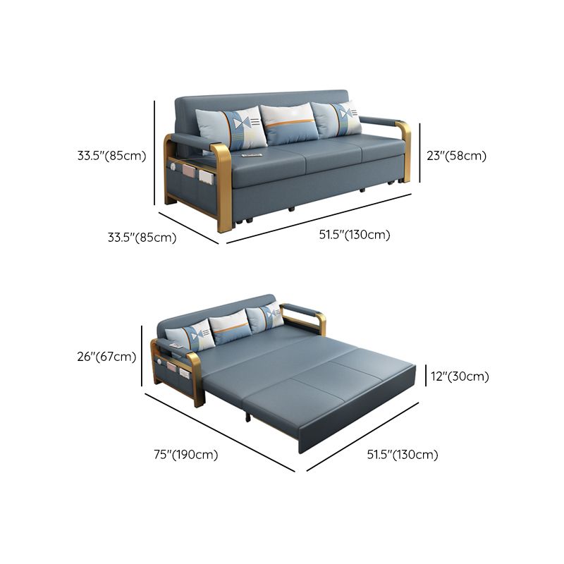 Pillow Included Futon Sofa Bed Square Arms Futon Sleeper Sofa