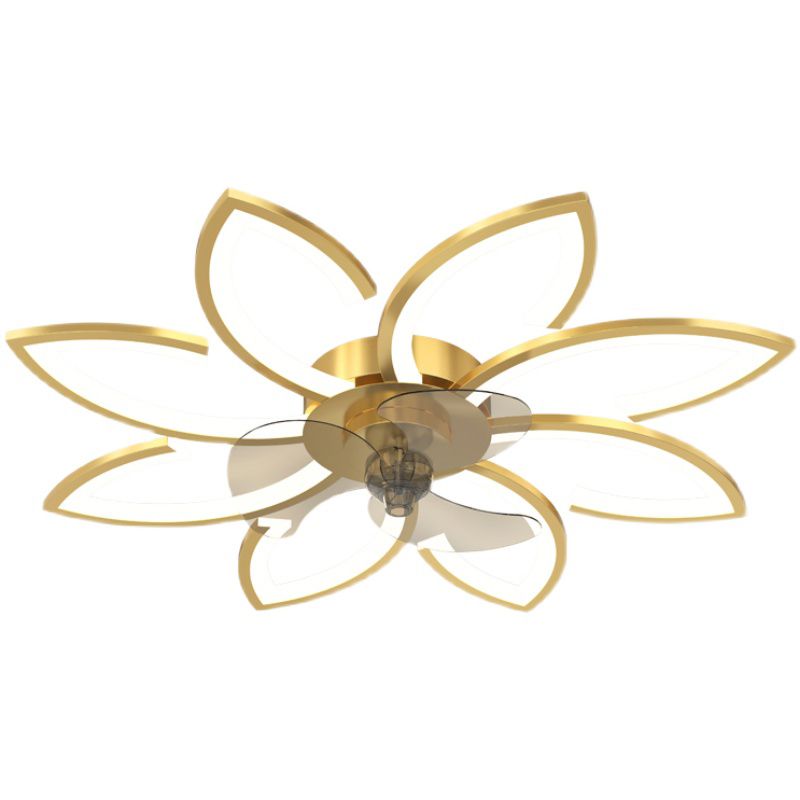 Ventola a soffitto in metallo a forma di fiore Stile moderno a 6 luci a soffitto ventilatore