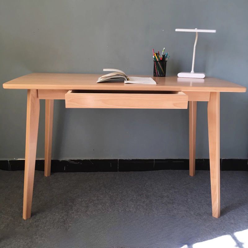 Light Wood Kids Desk Writing Desks with Drawer for Reading Room