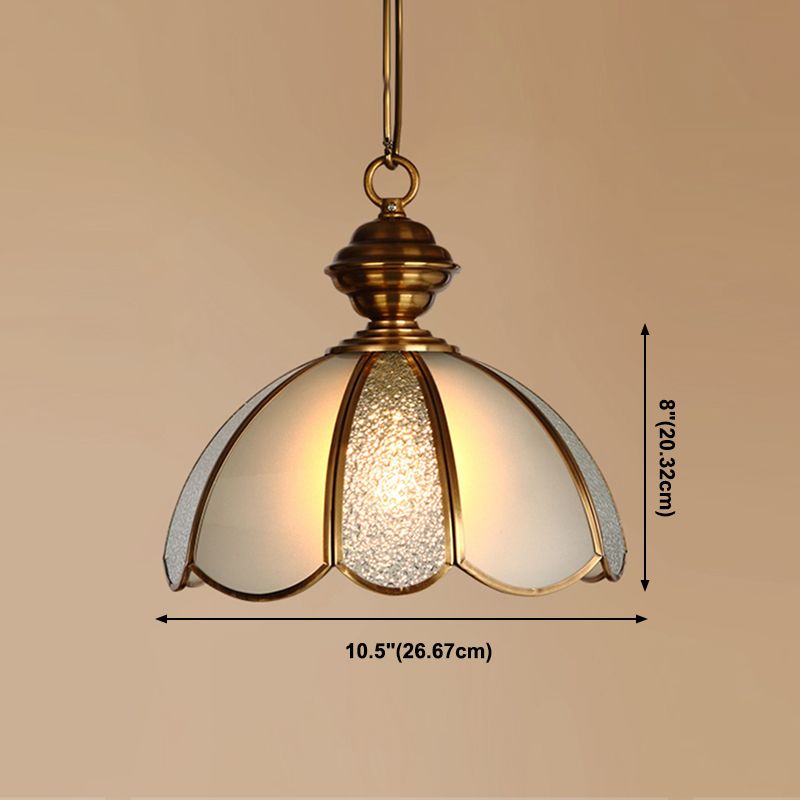 Forma ciotola illuminazione appesa vetro in stile industriale 1 lampada a sospensione leggera per letto