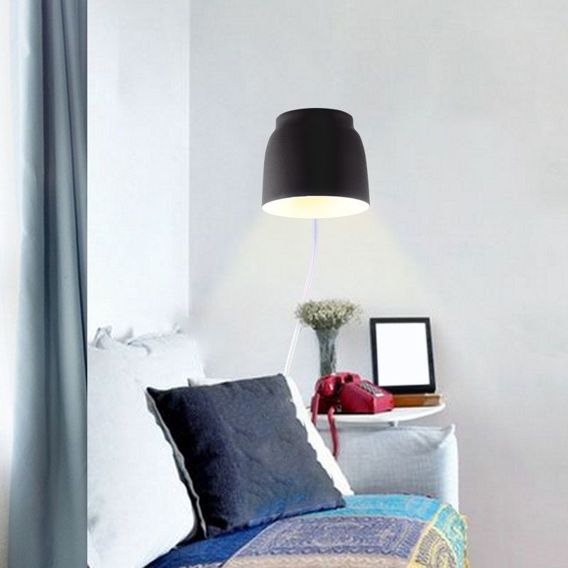 Single Contemporary Black/White/Grey Wall Mounted Sconce LED Wall Light