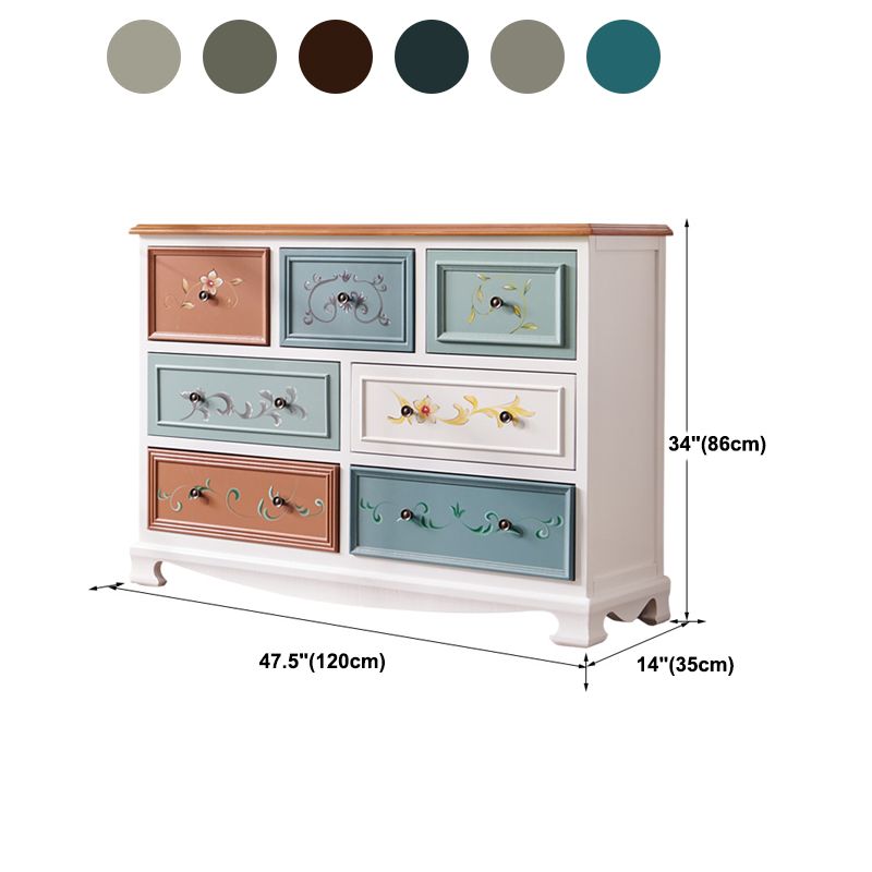 Nautical Bedroom Storage Chest Vertical Wooden Chest with Drawers
