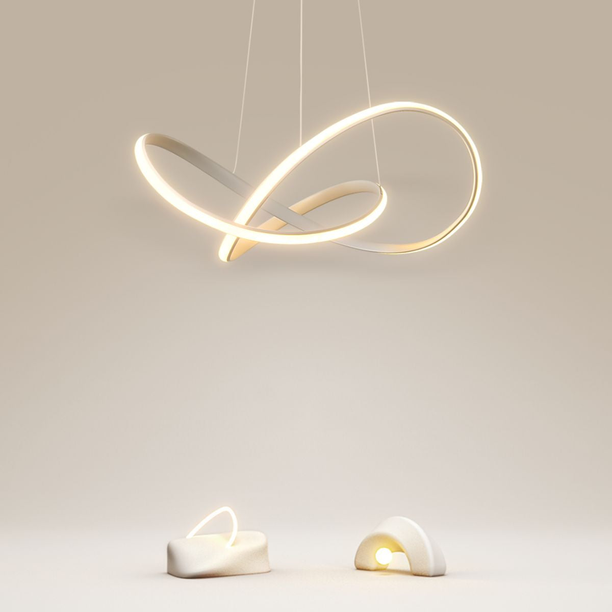 Modern Artistic LED Linear Pendant Light Aluminium Hanging Lamp with Silicone Shade