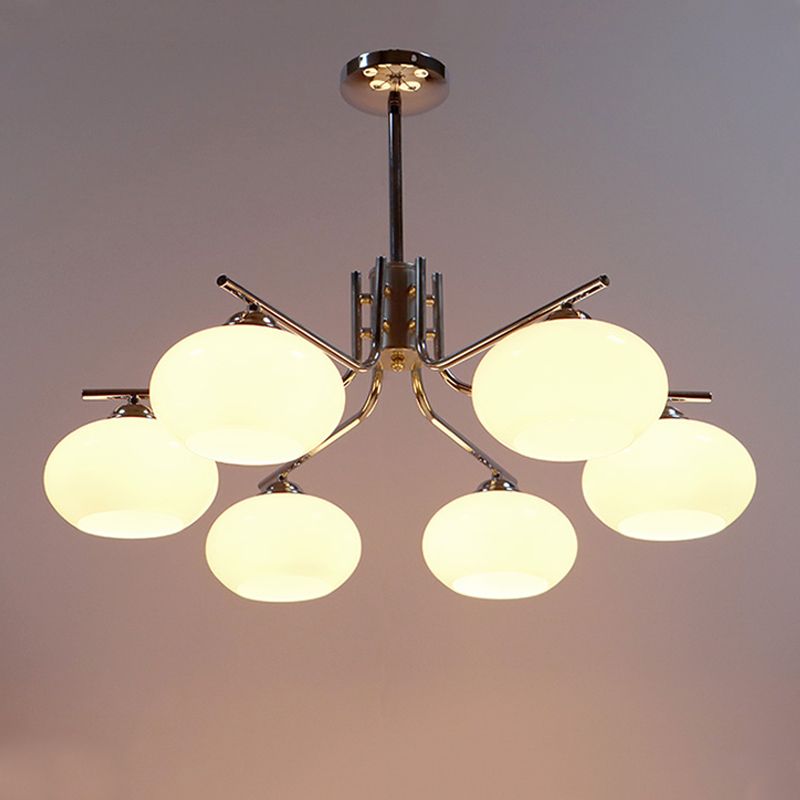 Modern Silver Ceiling Hung Fixture Starburst Glass Down Lighting Pendant