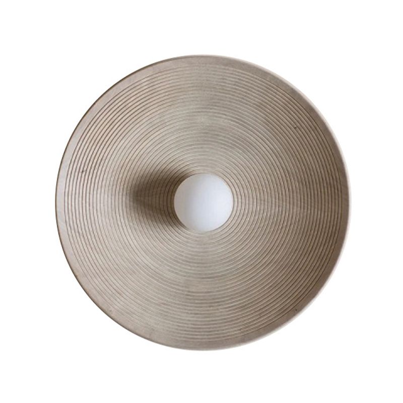 1 Light Circular Shape Wall Light Sconce Modern Wood Wall Light Fixture for Living Room