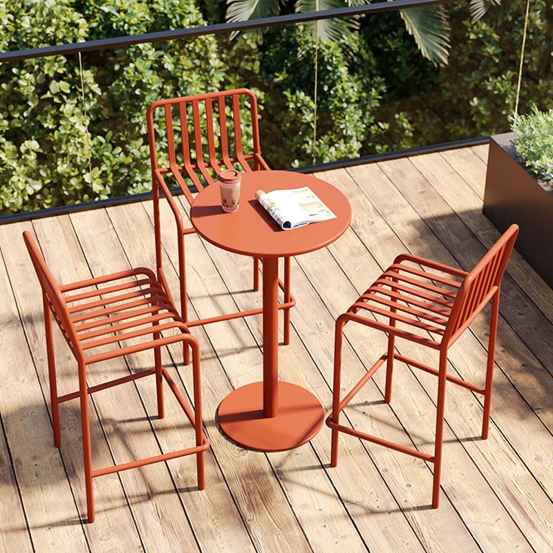 Industrial Armless Bar Stools Metal Dining Stool with Footrest