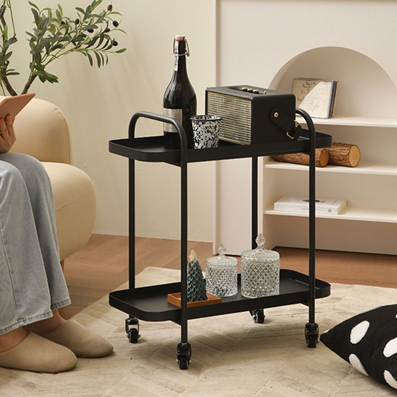 Tray Top Double Tier End Table Rectangular End Slide Table with Storage