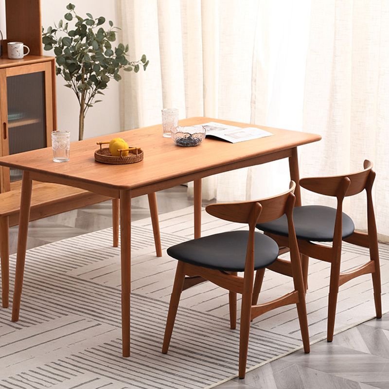 Table à manger en bois cerise moderne 4 jambes table en bois massif pour la maison