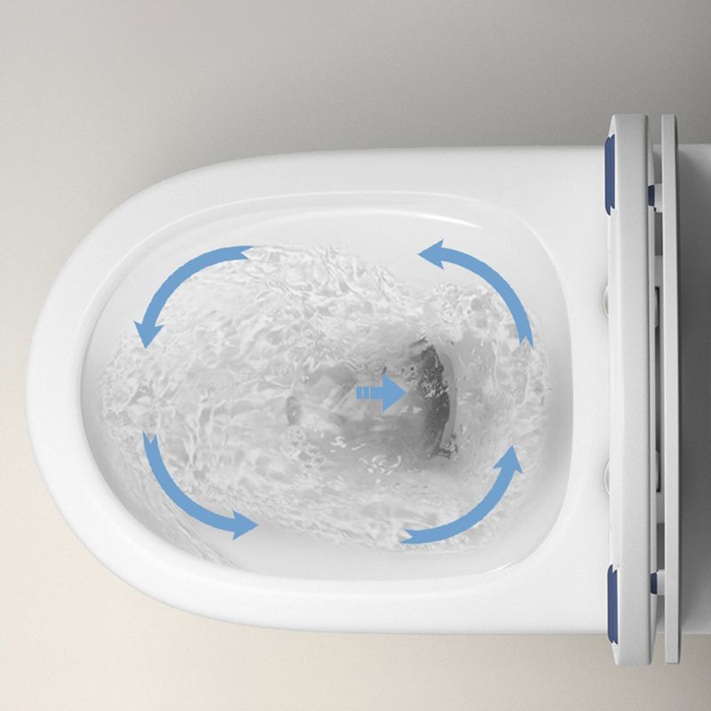 Contemporary Ceramic Floor Mounted Toilet Indoor All-In-One Toilet Bowl