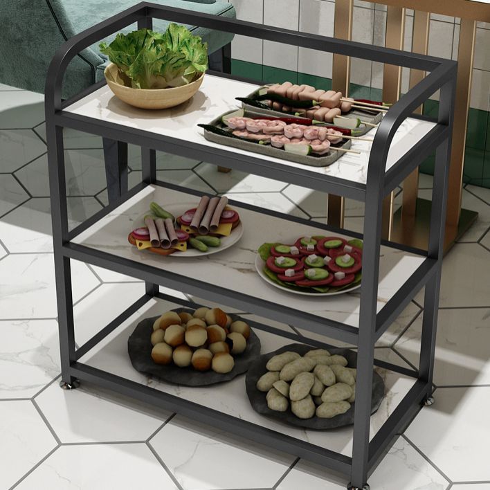 Modern 25.59"H Rolling Prep Table Metal Prep Table for Home Use