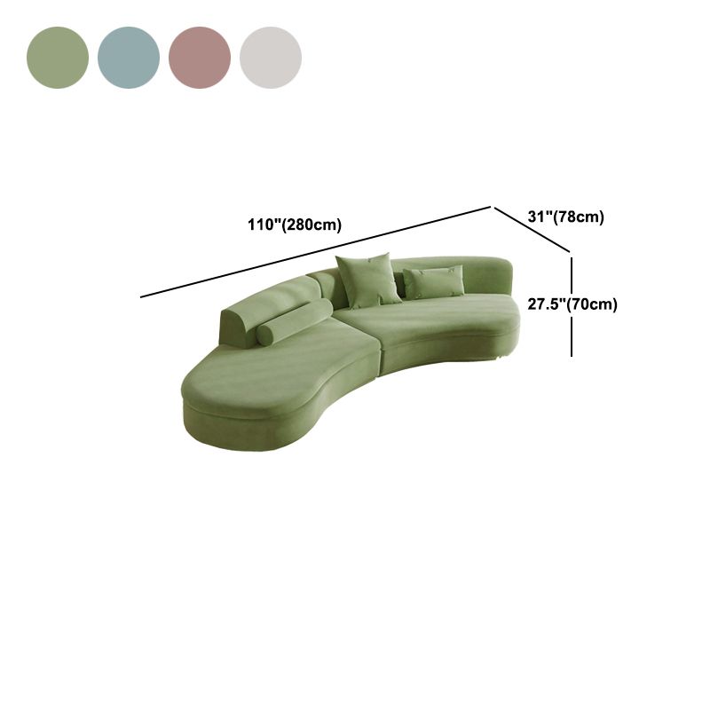 Nordic Style 27.5"H Velvet Armless Sofa& Chaise for Living Room