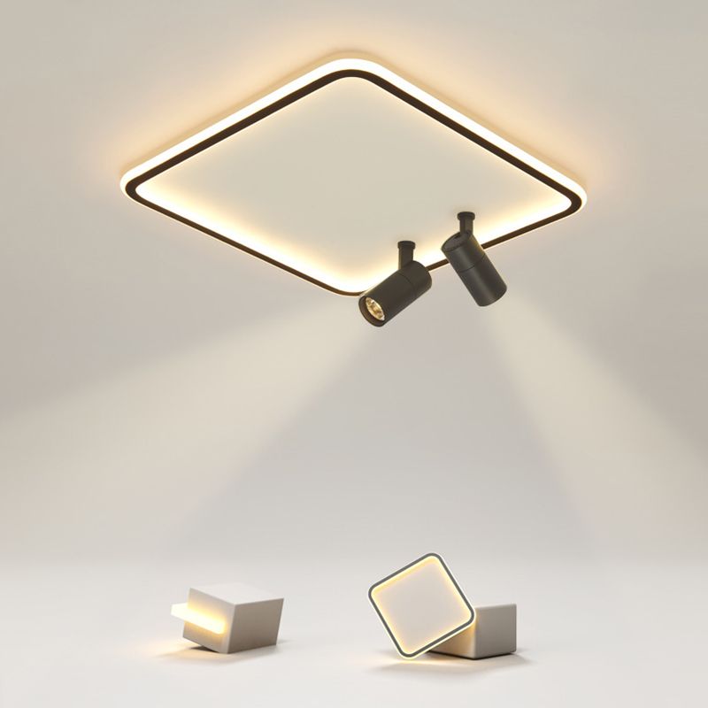 Voyant moderne LED Ultra-slim Square Flush Mount Ceiling Light Bedroom Light Restaurant Light in Nordic Style